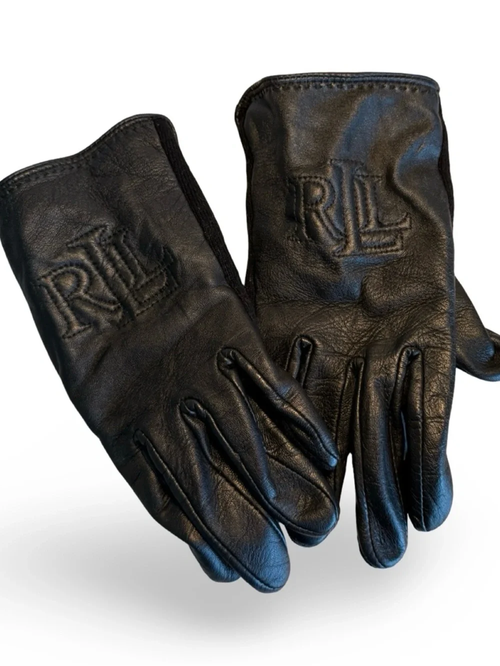 Lauren Ralph Lauren Raised Logo Leather Touch Gloves - Picture 2 of 10